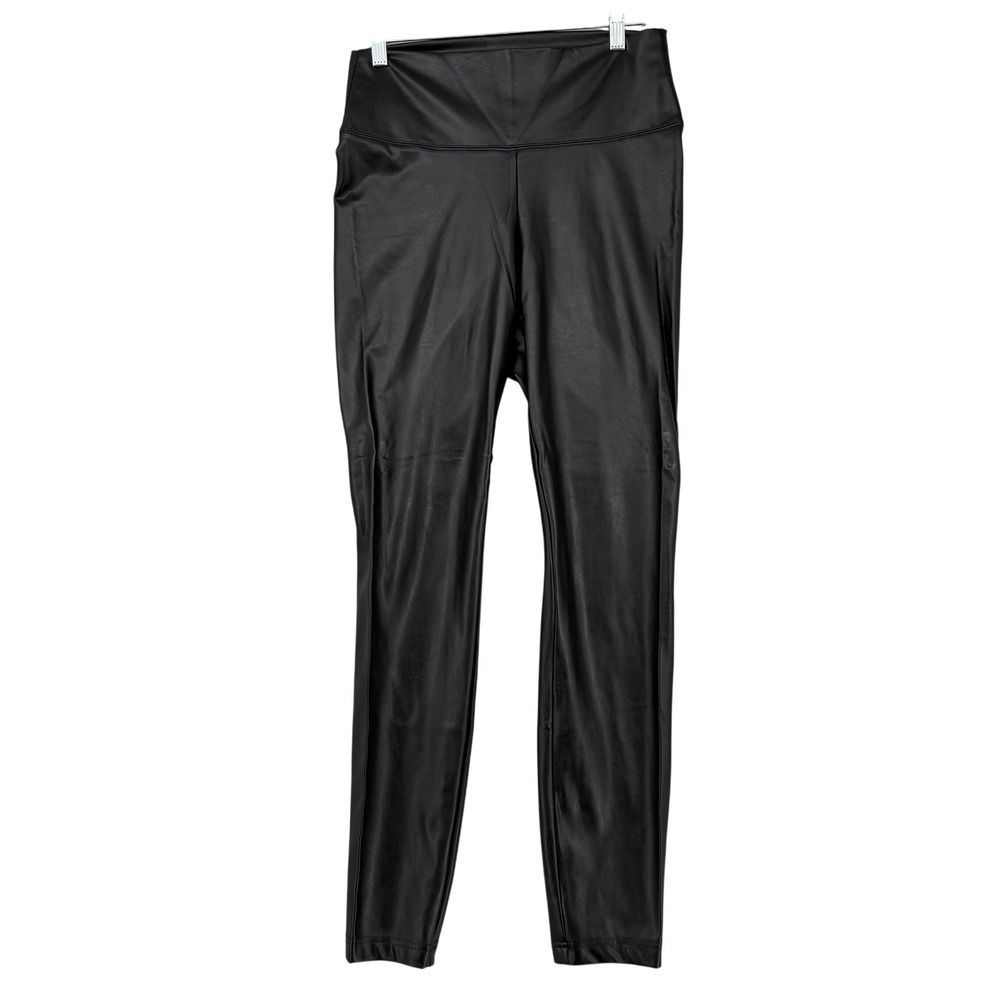 White House Black Market Faux Leather Leggings Black High Rise Skinny 10L Tall